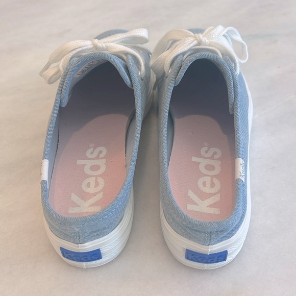 Keds Light Blue Denim Triple Kick Mule Slip On Women's Size 6 Sneaker Platform - Picture 7 of 12